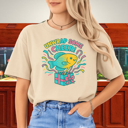 Unwrap Some Cheer Tee – Kawaii Gourami Christmas Shirt