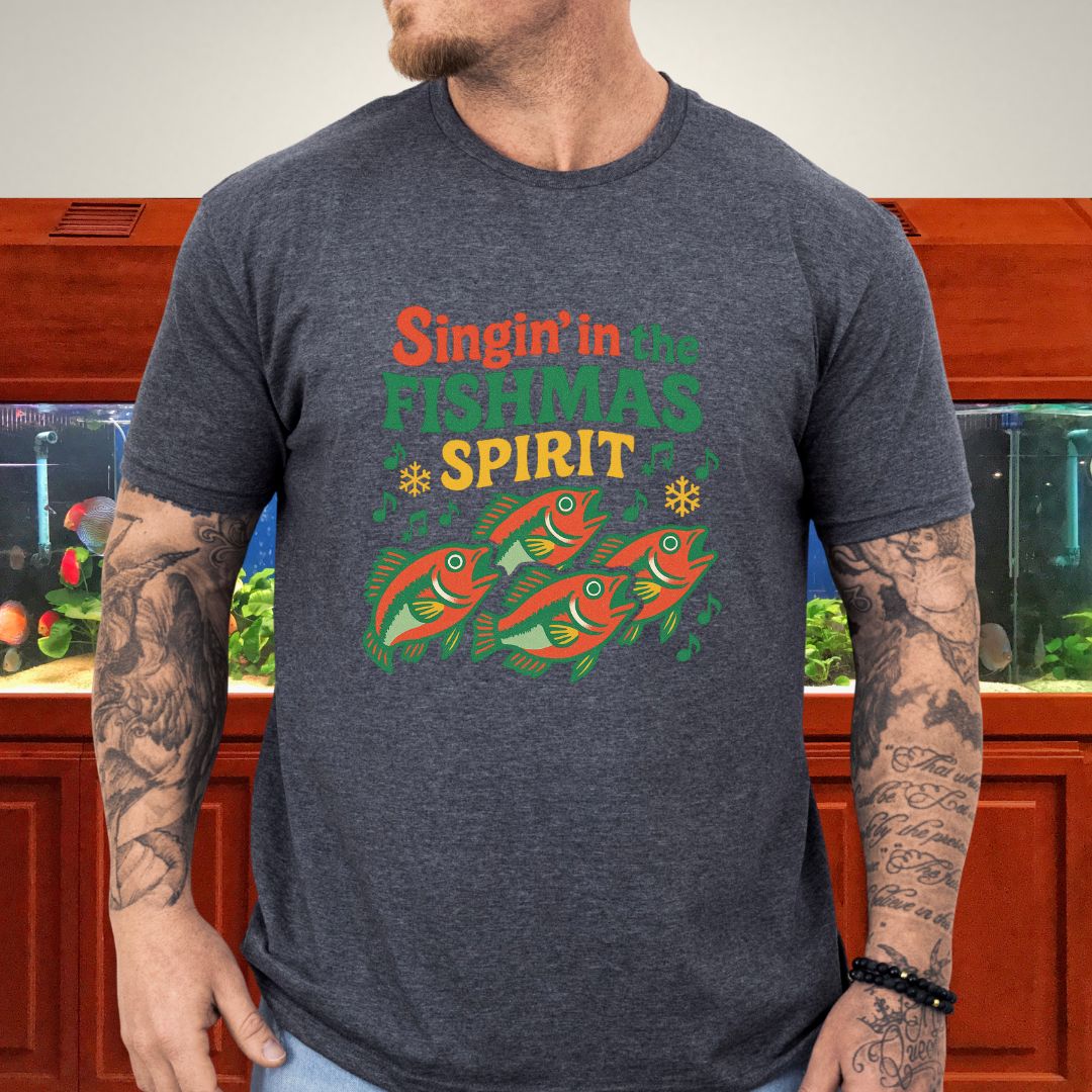 Singin’ in the Fishmas Spirit Tee – Punk Kribensis Christmas Shirt-T-Shirt-Fish &amp; Friends Tees