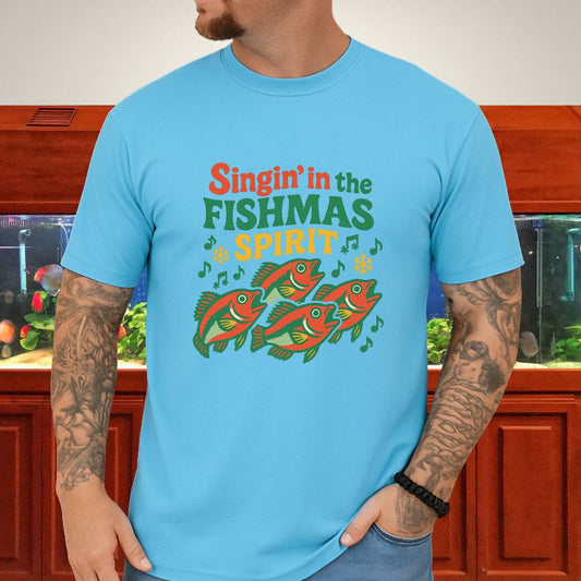 Singin’ in the Fishmas Spirit Tee – Punk Kribensis Christmas Shirt-T-Shirt-Fish &amp; Friends Tees