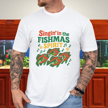 Singin’ in the Fishmas Spirit Tee – Punk Kribensis Christmas Shirt-T-Shirt-Fish &amp; Friends Tees