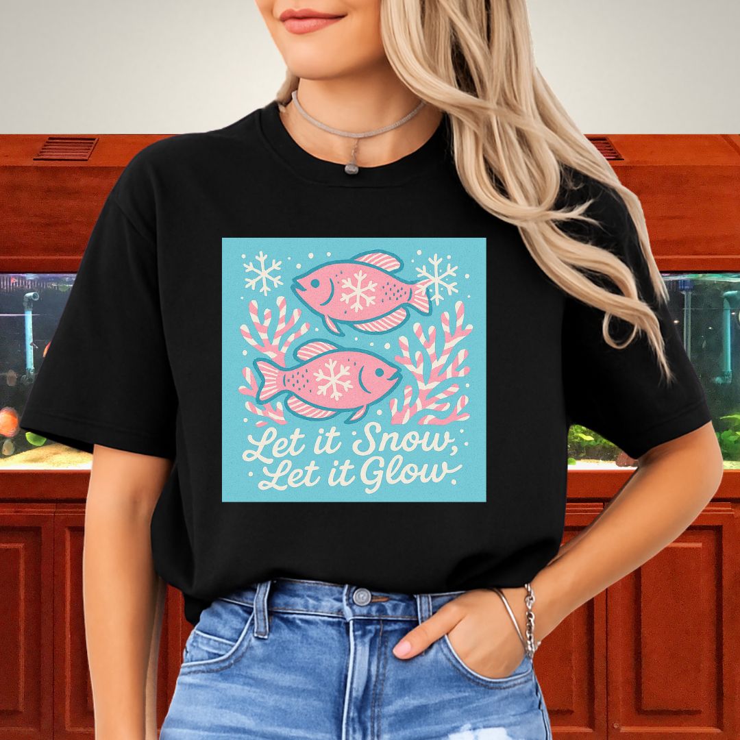Let it Snow, Let it Glow Tee – Kawaii Gourami Christmas Shirt
