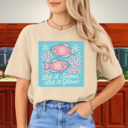 Let it Snow, Let it Glow Tee – Kawaii Gourami Christmas Shirt