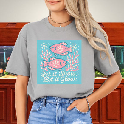Let it Snow, Let it Glow Tee – Kawaii Gourami Christmas Shirt