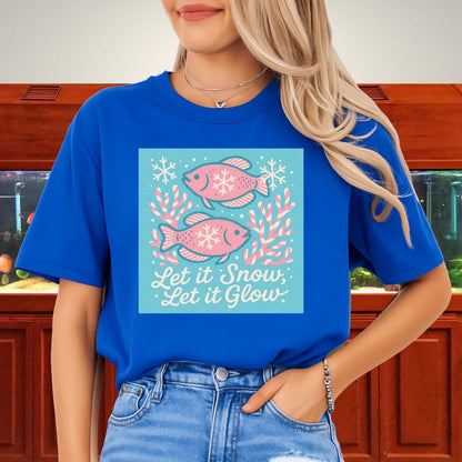 Let it Snow, Let it Glow Tee – Kawaii Gourami Christmas Shirt