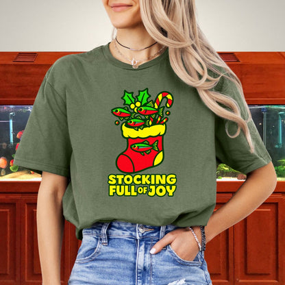 Stocking Full of Joy Tee – Kawaii Neon Tetra Christmas Shirt