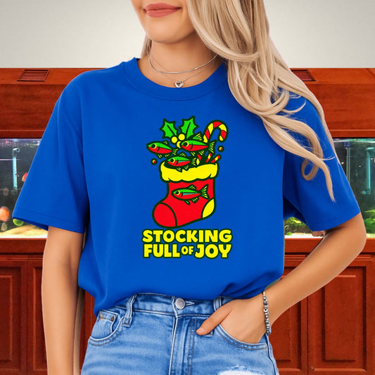 Stocking Full of Joy Tee – Kawaii Neon Tetra Christmas Shirt
