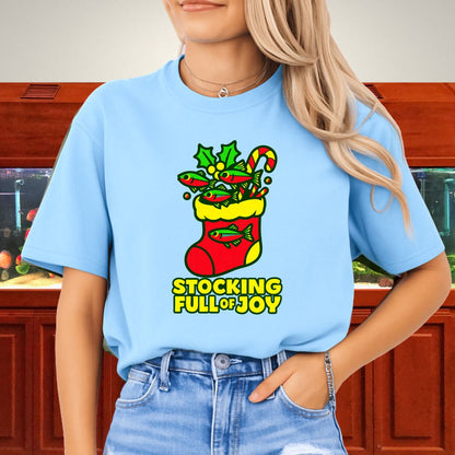 Stocking Full of Joy Tee – Kawaii Neon Tetra Christmas Shirt