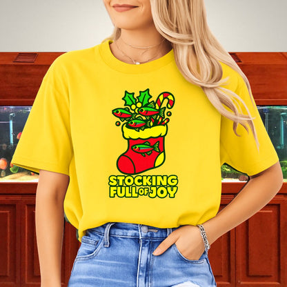 Stocking Full of Joy Tee – Kawaii Neon Tetra Christmas Shirt