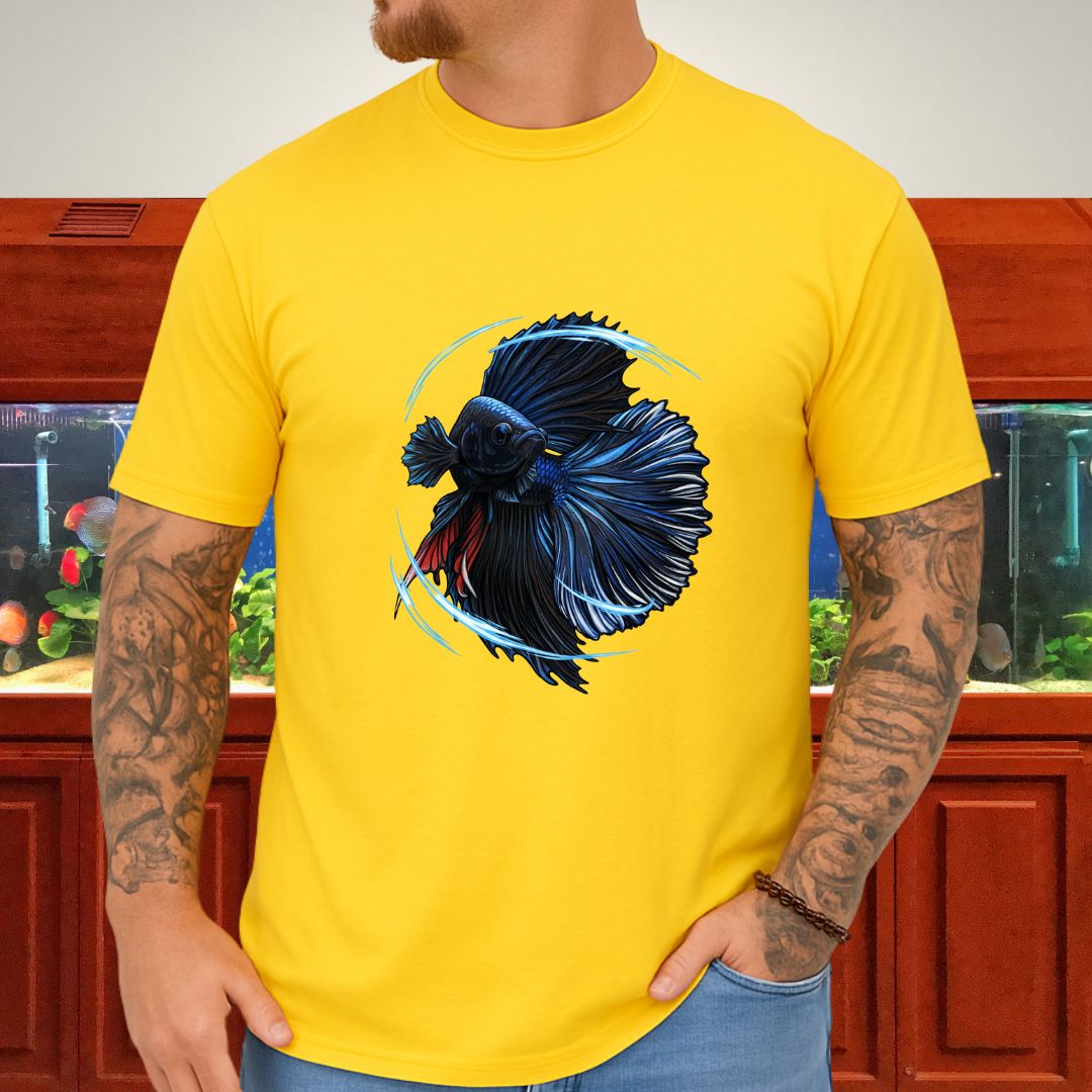 Flaring Black Orchid Betta Tee-T-Shirt-Fish &amp; Friends Tees