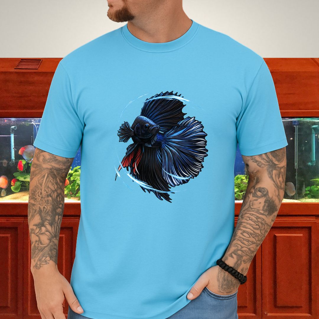 Flaring Black Orchid Betta Tee-T-Shirt-Fish &amp; Friends Tees