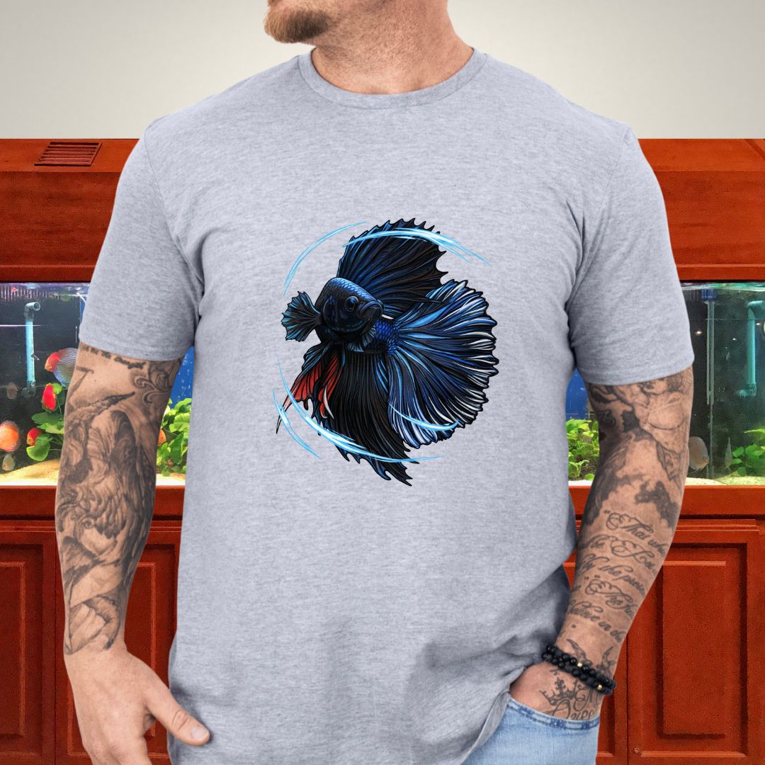 Flaring Black Orchid Betta Tee-T-Shirt-Fish &amp; Friends Tees