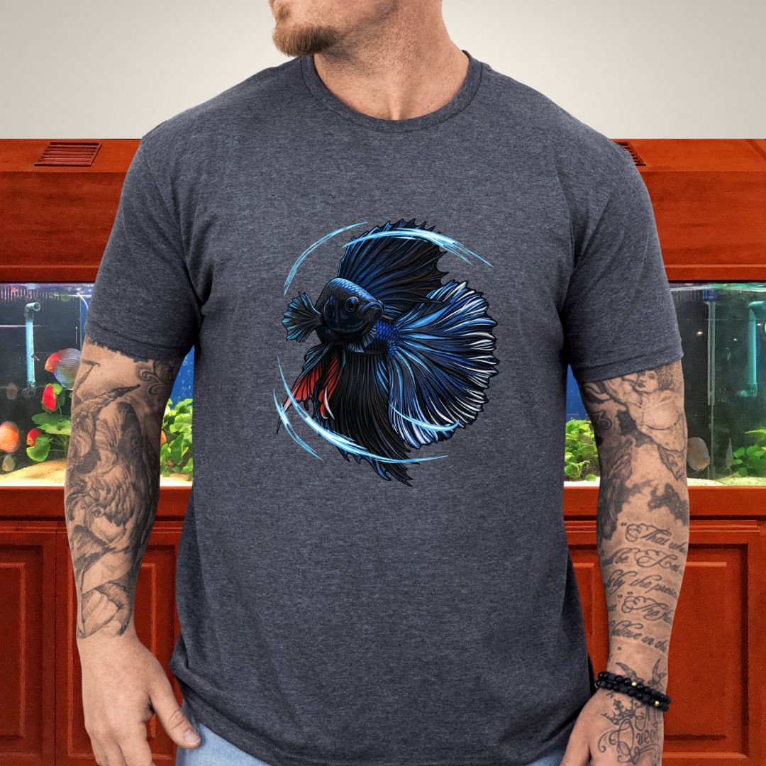 Flaring Black Orchid Betta Tee-T-Shirt-Fish &amp; Friends Tees