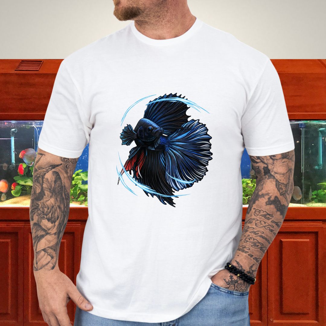 Flaring Black Orchid Betta Tee-T-Shirt-Fish &amp; Friends Tees