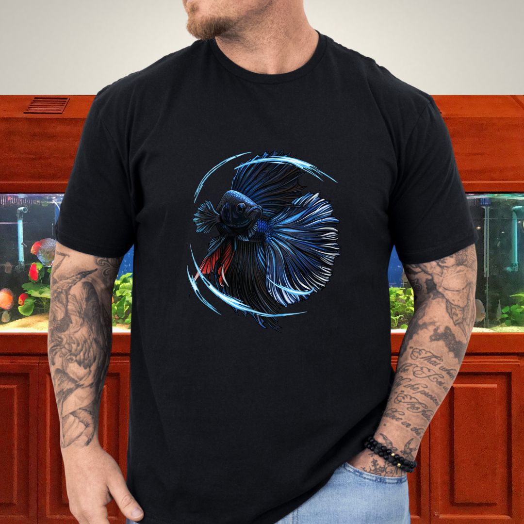 Flaring Black Orchid Betta Tee-T-Shirt-Fish &amp; Friends Tees