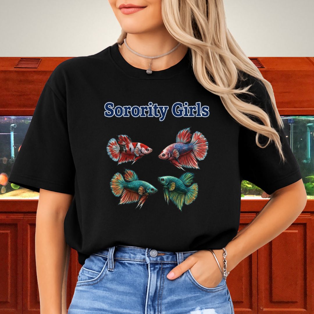 Betta Sorority Girls Tee-T-Shirt-Fish &amp; Friends Tees