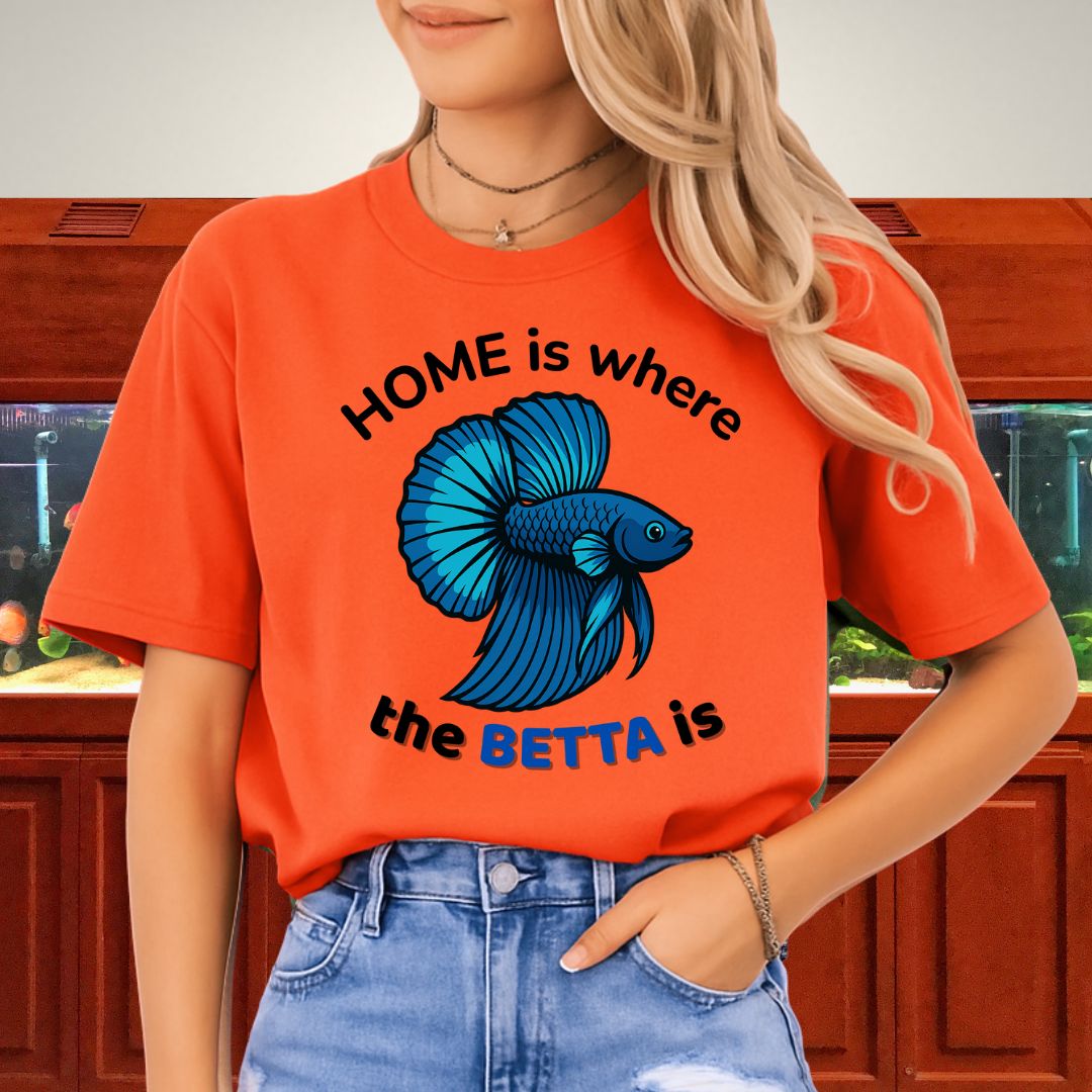Home is Where the Betta Is Shirt – Halfmoon Metallic Blue Tee-T-Shirt-Fish &amp; Friends Tees