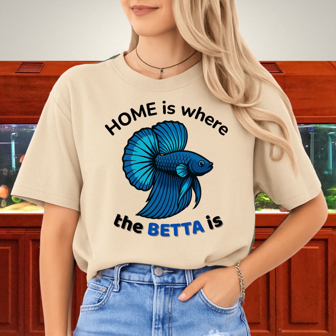 Home is Where the Betta Is Shirt – Halfmoon Metallic Blue Tee-T-Shirt-Fish &amp; Friends Tees