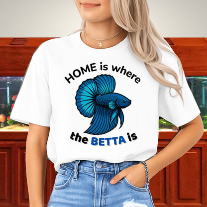 Home is Where the Betta Is Shirt – Halfmoon Metallic Blue Tee-T-Shirt-Fish &amp; Friends Tees