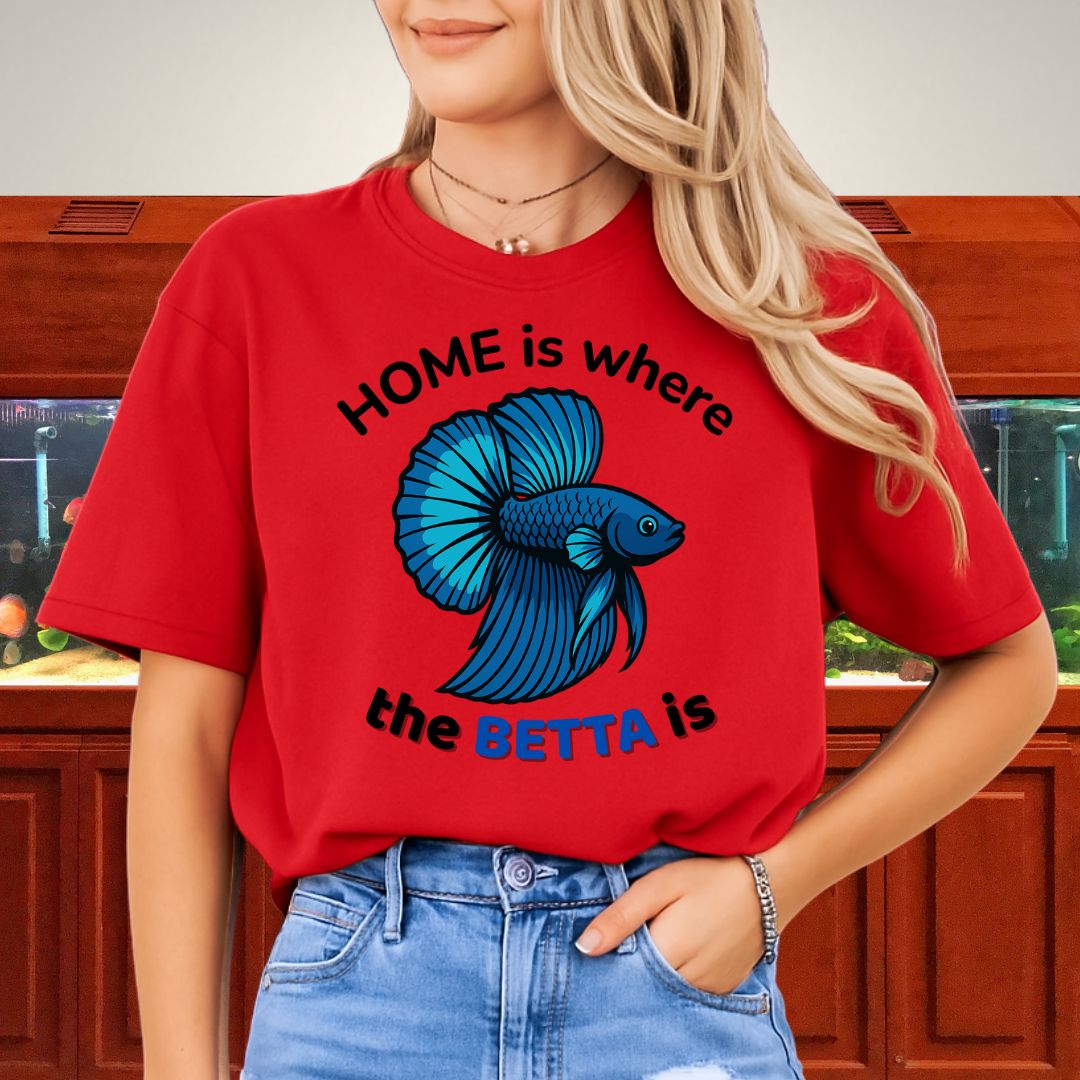 Home is Where the Betta Is Shirt – Halfmoon Metallic Blue Tee-T-Shirt-Fish &amp; Friends Tees