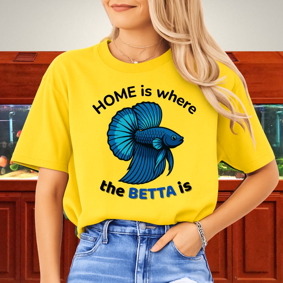 Home is Where the Betta Is Shirt – Halfmoon Metallic Blue Tee-T-Shirt-Fish &amp; Friends Tees