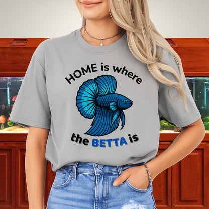 Home is Where the Betta Is Shirt – Halfmoon Metallic Blue Tee-T-Shirt-Fish &amp; Friends Tees
