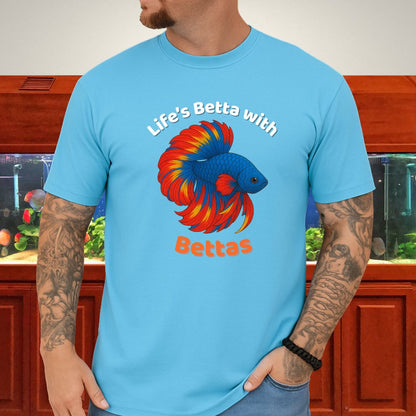 Life’s Betta with Bettas Shirt – Fancy Halfmoon Multicolor Tee-T-Shirt-Fish &amp; Friends Tees