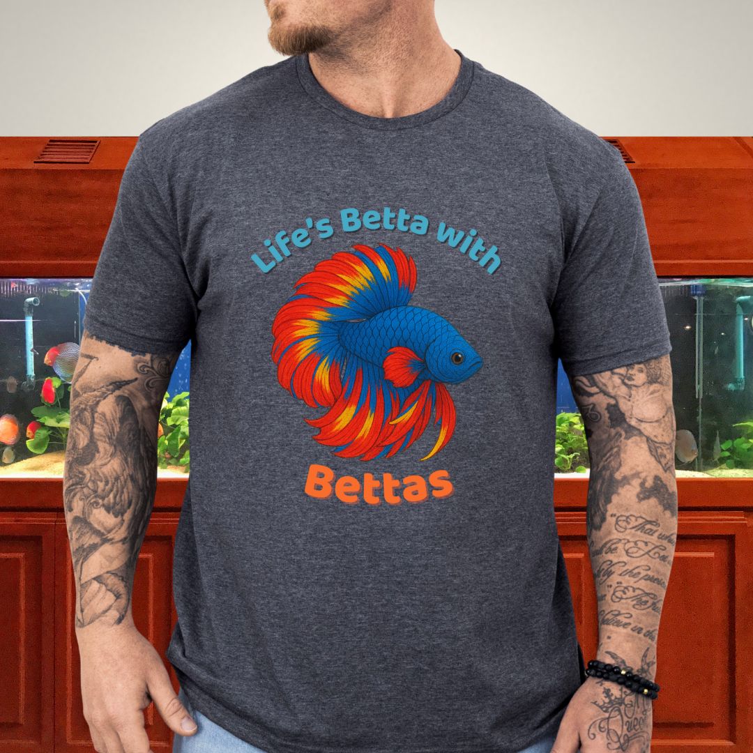 Life’s Betta with Bettas Shirt – Fancy Halfmoon Multicolor Tee-T-Shirt-Fish &amp; Friends Tees