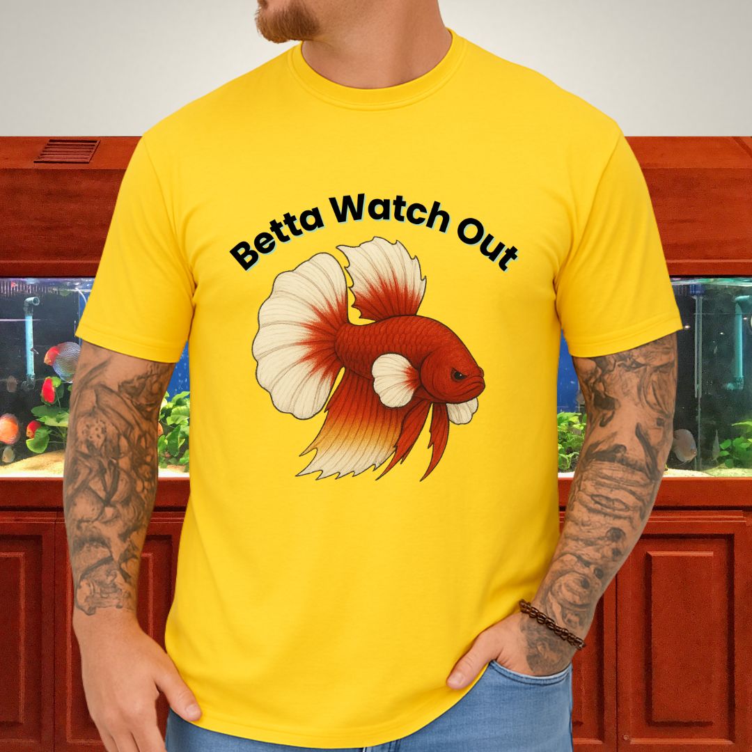 Betta Watch Out Tee – King Plakat Fighting Stance Shirt-T-Shirt-Fish &amp; Friends Tees