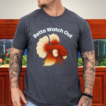 Betta Watch Out Tee – King Plakat Fighting Stance Shirt-T-Shirt-Fish &amp; Friends Tees