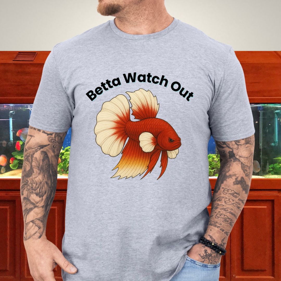 Betta Watch Out Tee – King Plakat Fighting Stance Shirt-T-Shirt-Fish &amp; Friends Tees