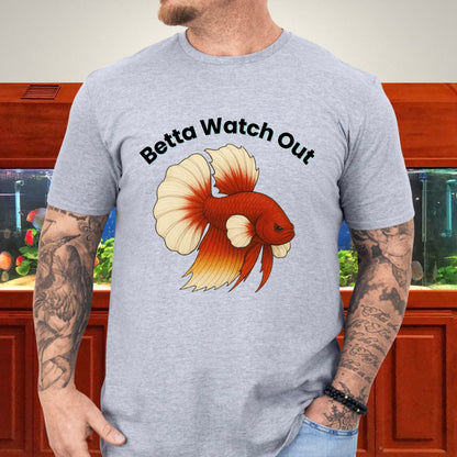 Betta Watch Out Tee – King Plakat Fighting Stance Shirt-T-Shirt-Fish &amp; Friends Tees