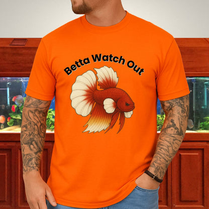 Betta Watch Out Tee – King Plakat Fighting Stance Shirt-T-Shirt-Fish &amp; Friends Tees