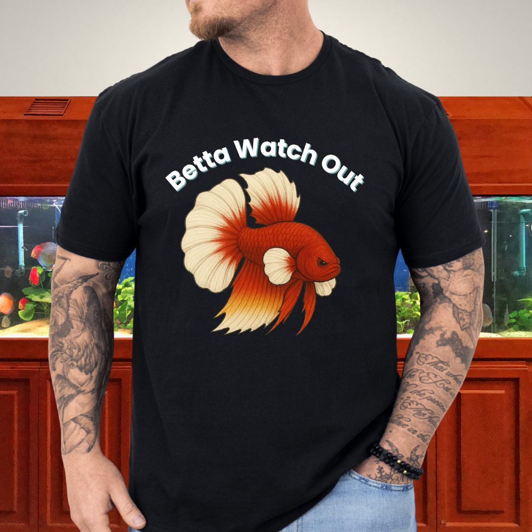 Betta Watch Out Tee – King Plakat Fighting Stance Shirt-T-Shirt-Fish &amp; Friends Tees