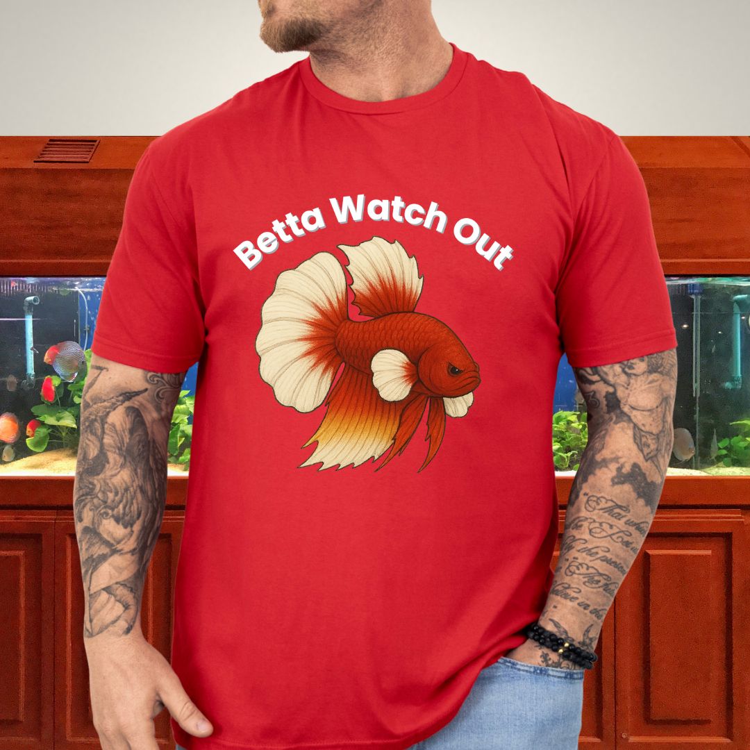 Betta Watch Out Tee – King Plakat Fighting Stance Shirt-T-Shirt-Fish &amp; Friends Tees