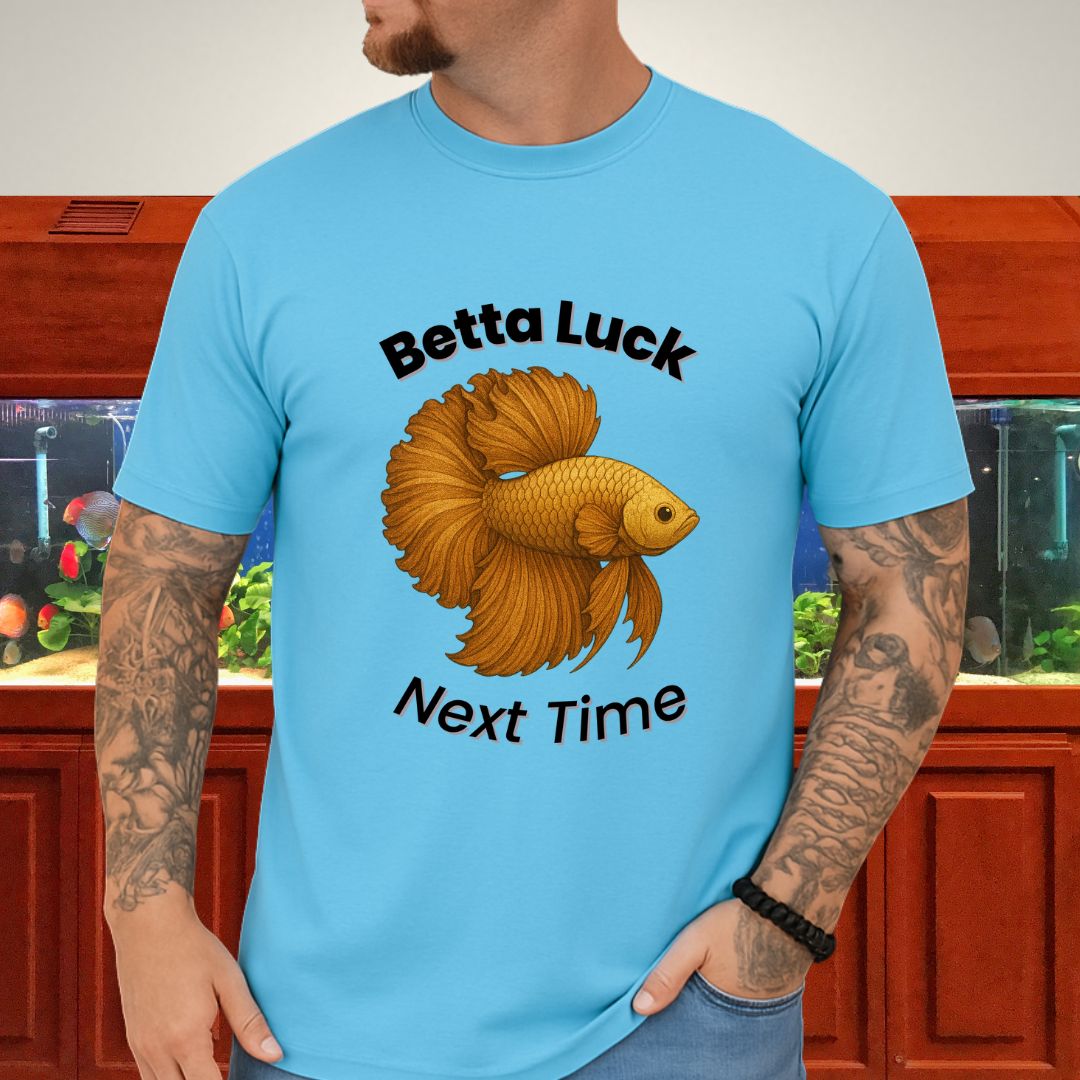 Betta Luck Next Time Shirt – Metallic Rosetail Halfmoon Tee-T-Shirt-Fish &amp; Friends Tees