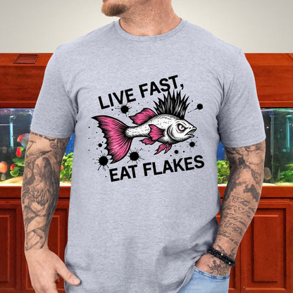 Live Fast, Eat Flakes Punk Guppy Tee