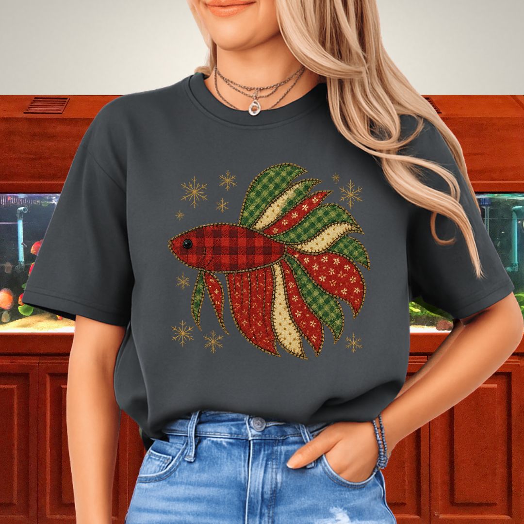 Festive Betta Faux Applique Tee