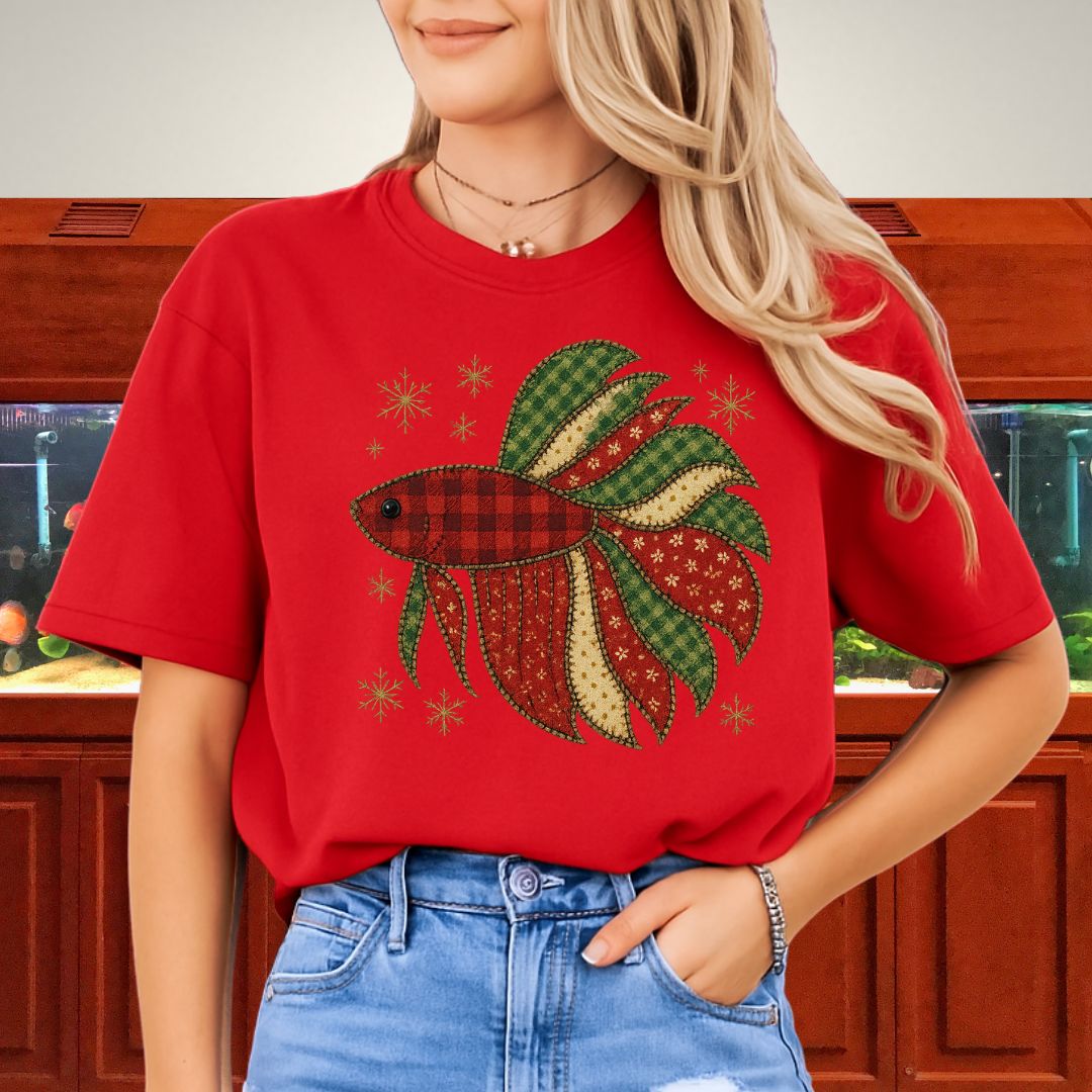 Festive Betta Faux Applique Tee