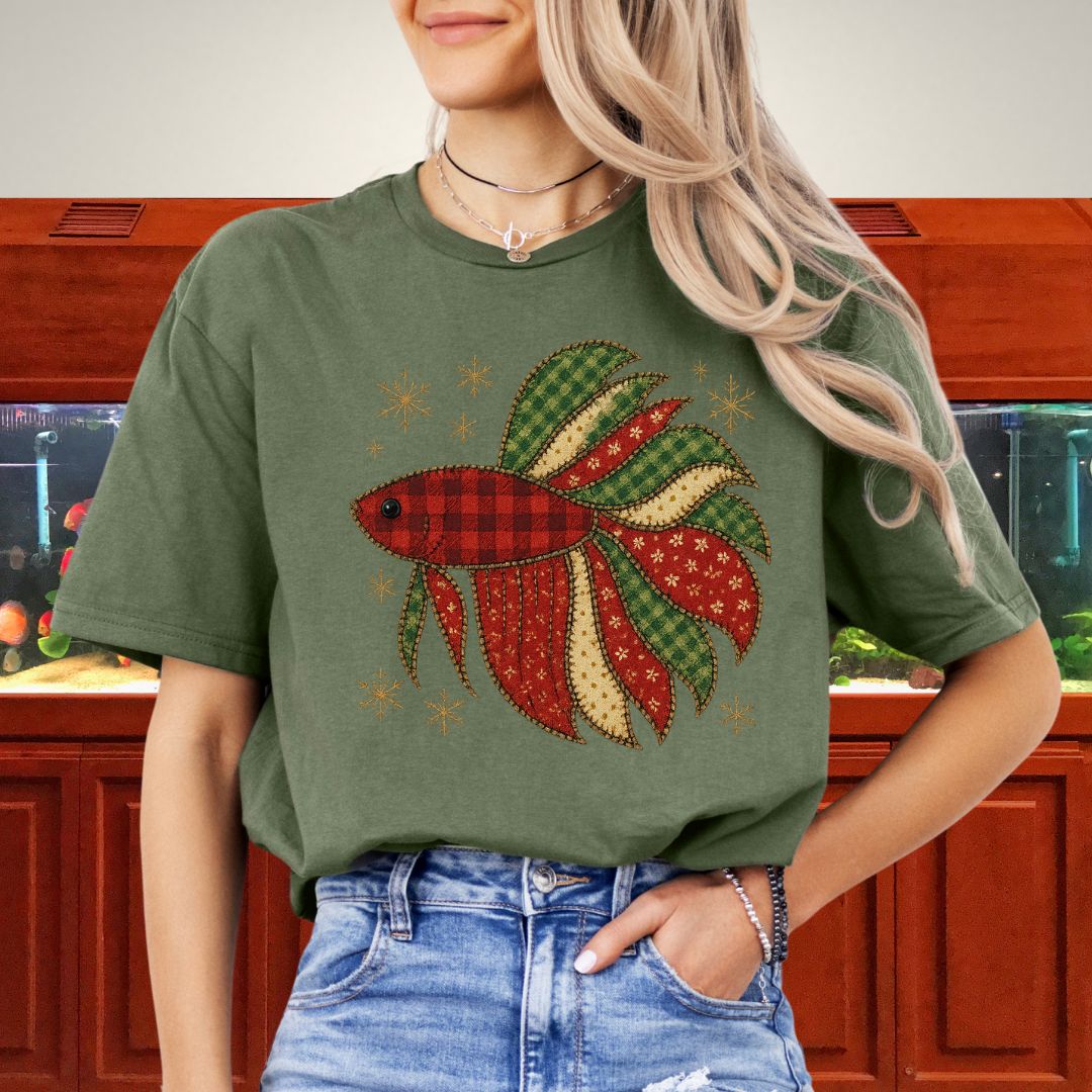 Festive Betta Faux Applique Tee