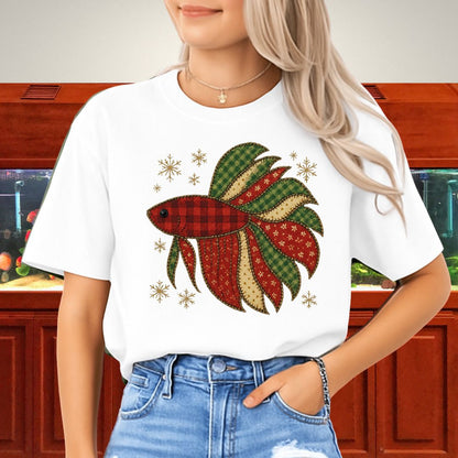 Festive Betta Faux Applique Tee