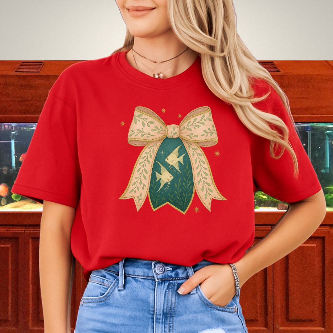 Angelfish Nativity Bow Tee