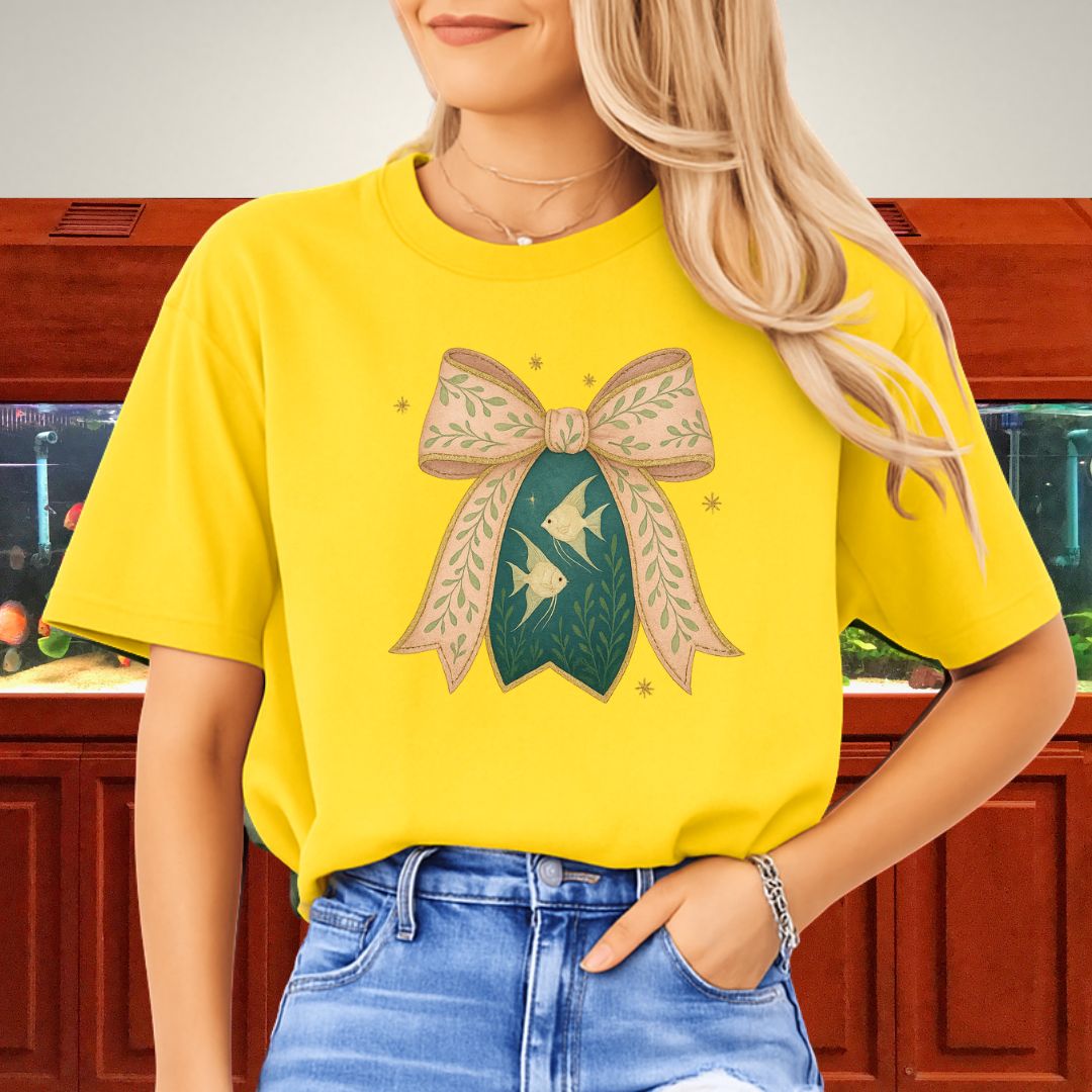 Angelfish Nativity Bow Tee