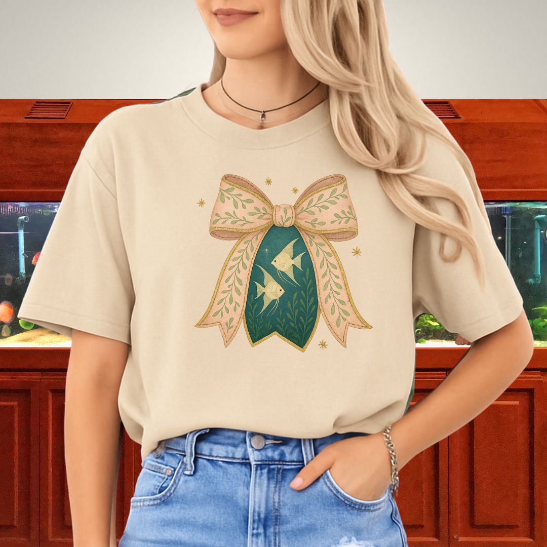 Angelfish Nativity Bow Tee