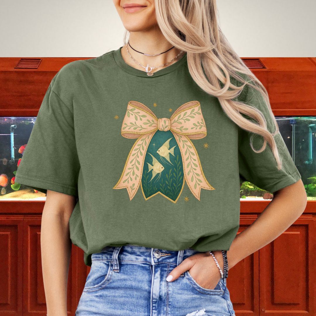 Angelfish Nativity Bow Tee