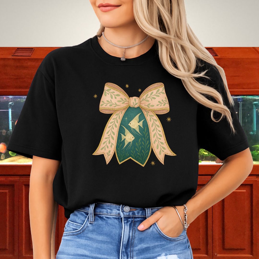 Angelfish Nativity Bow Tee