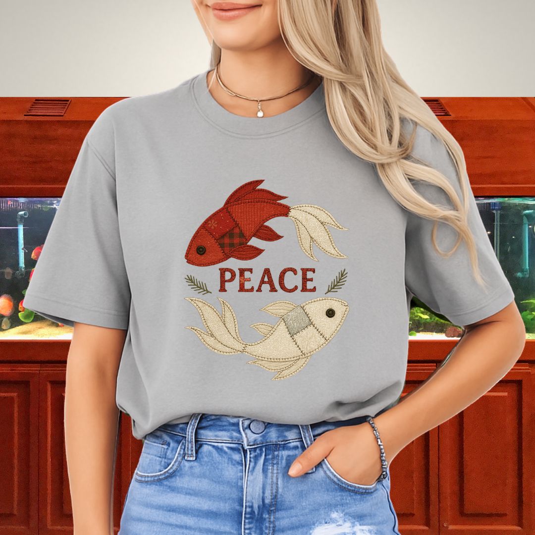 Patchwork Koi Peace Tee