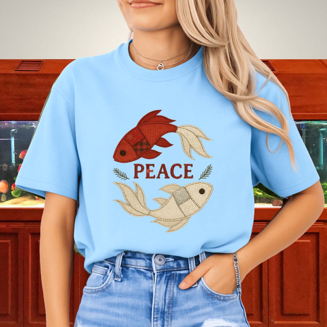 Patchwork Koi Peace Tee