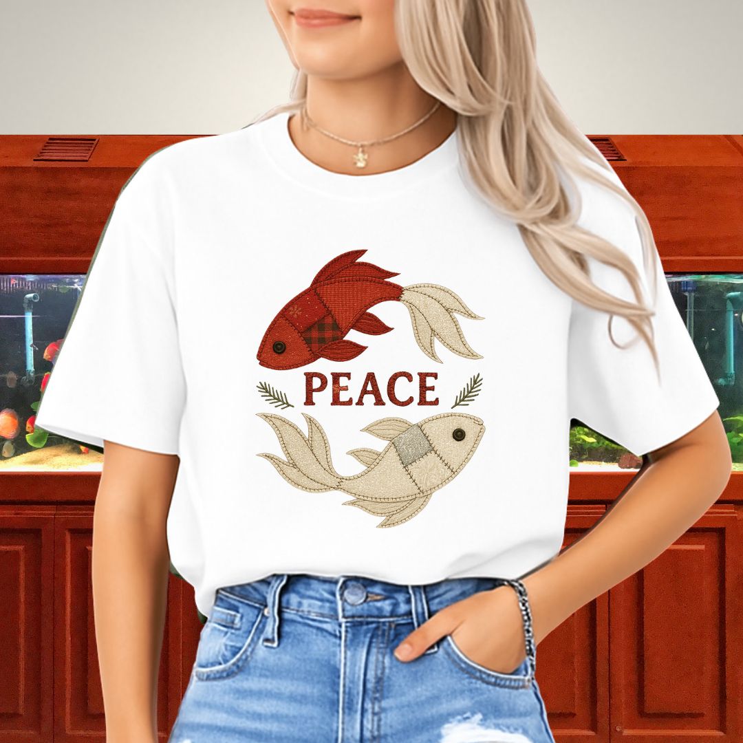 Patchwork Koi Peace Tee