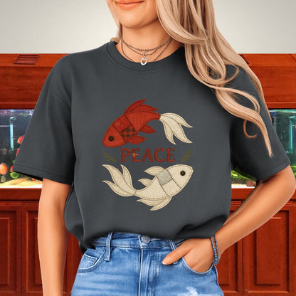Patchwork Koi Peace Tee