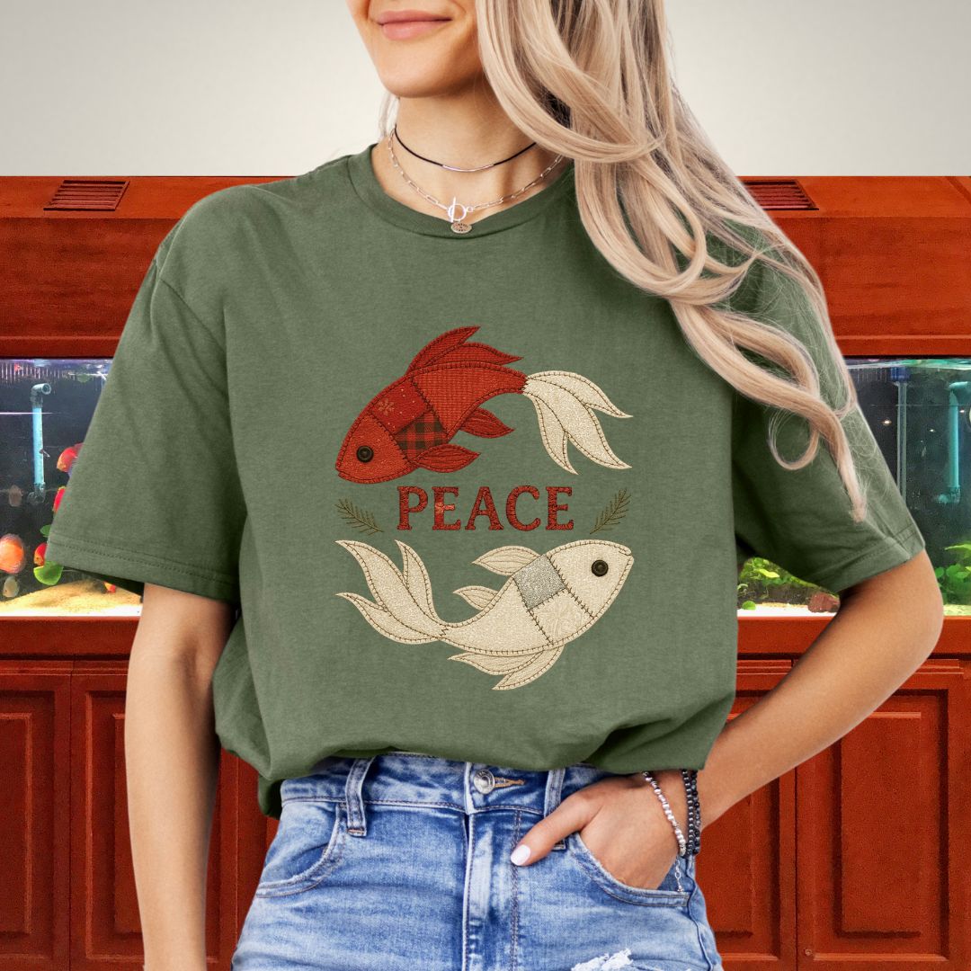 Patchwork Koi Peace Tee
